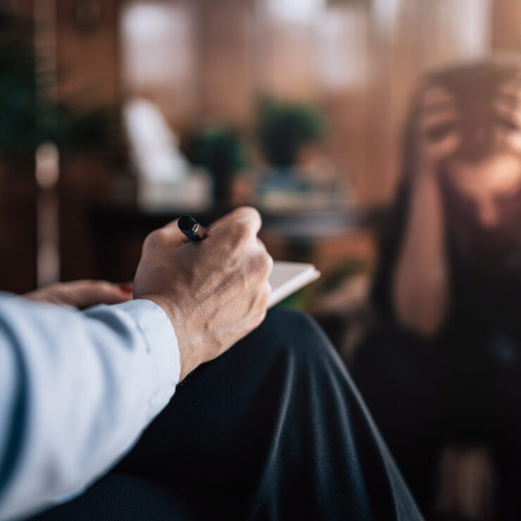 Psychotherapy session with female mental health patient