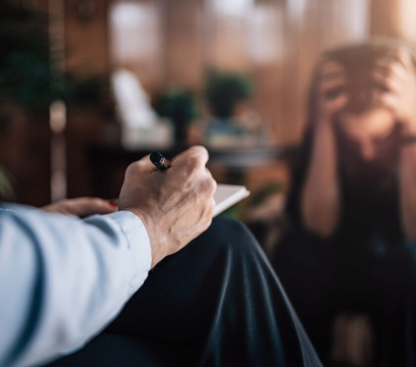 Psychotherapy session with female mental health patient